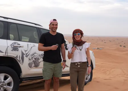 Giacomo and Valentina in the Trawey Desert