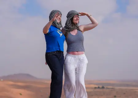 Hope and Brooke in trawey desert safari in uae