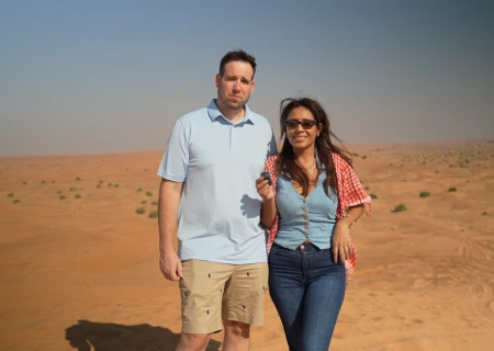 Brendan & Andrea in trawey desert