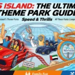 This vibrant illustration serves as the perfect featured image for your Yas Island blog post. It brings together all three key attractions mentioned in your text: the high-speed thrills of Formula Rossa from Ferrari World, the iconic characters of Warner Bros.